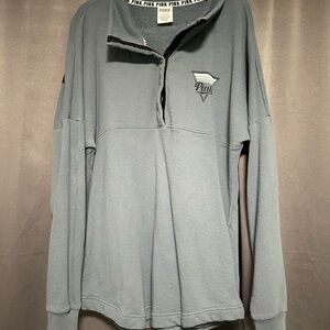 Victoria's Secret PINK women’s Blue Zip-Up Sweater